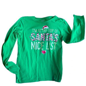 Childrens Place Girls Long Sleeve Size XXL Christmas Holiday Shirt Candy Cane